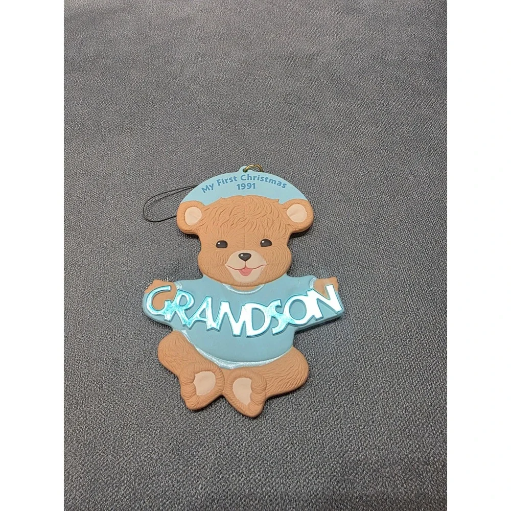 Hallmark Keepsake Ornament 1991 Grandsons First Christmas Teddy Bear Vintage Box